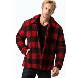 NWOT REDEFINED REBEL Jacket Fleece Sherpa Deep-Pile Shearling M Plaid Quilted